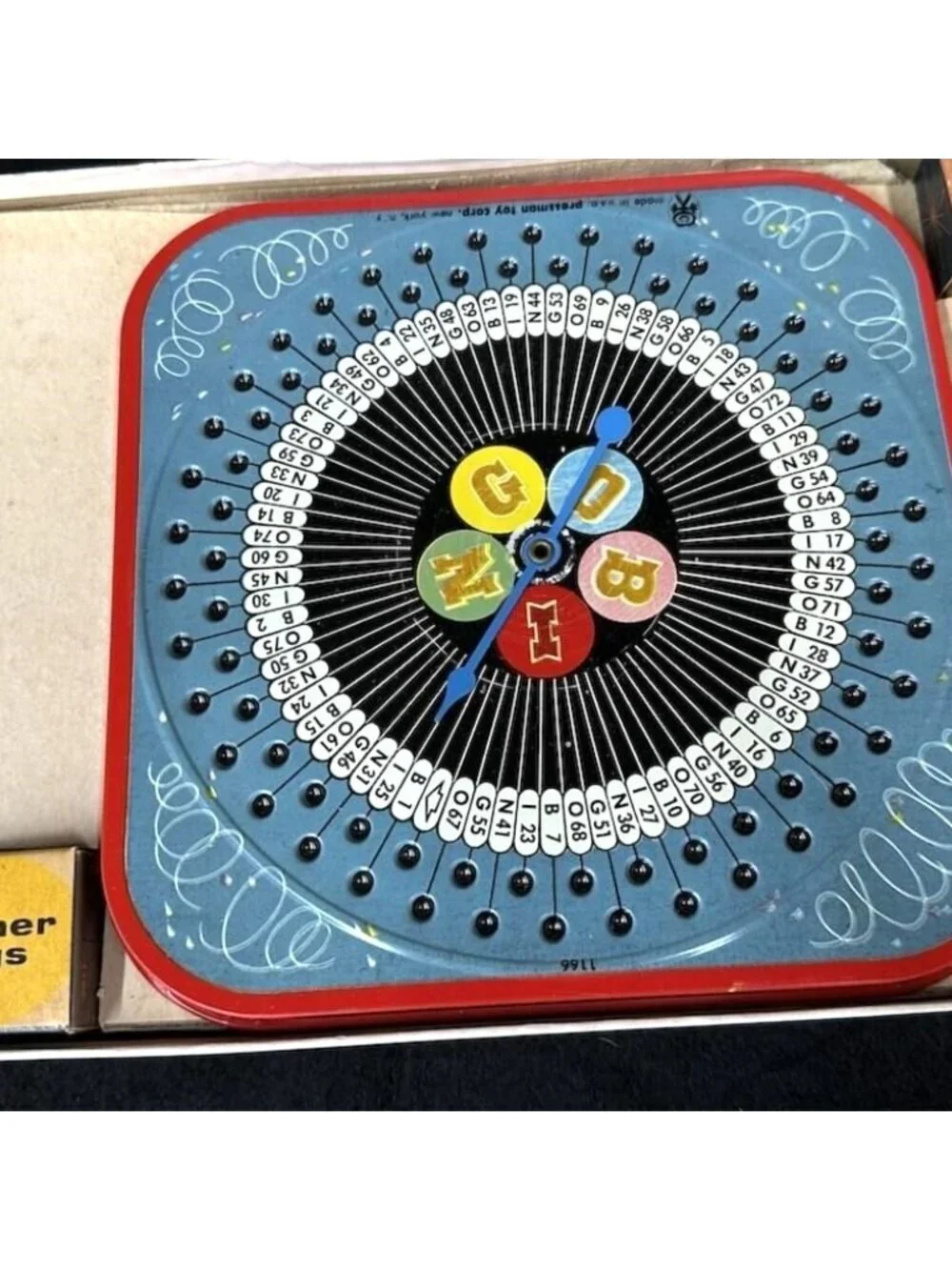 Pressman Bingo Board Game with Metal Spinner Tin Lithograph Complete